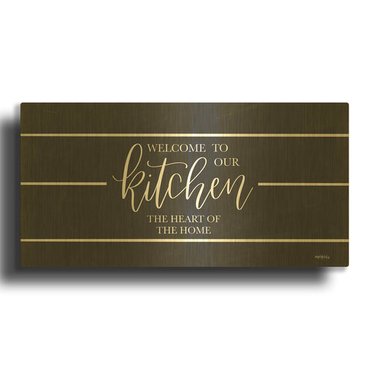 'Welcome to Our Kitchen' By Imperfect Dust Gold Metal Wall Art