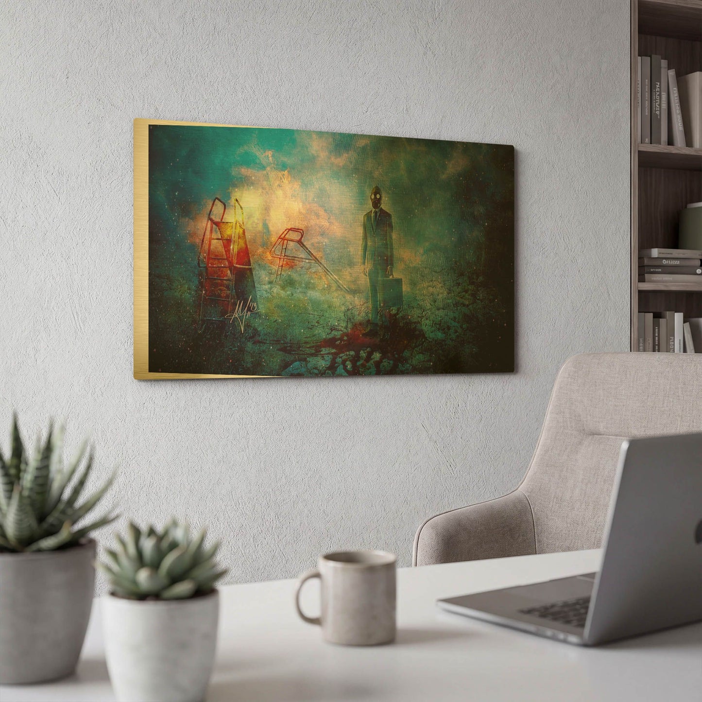 'Grief' By Mario Sanchez Nevado Gold Metal Wall Art