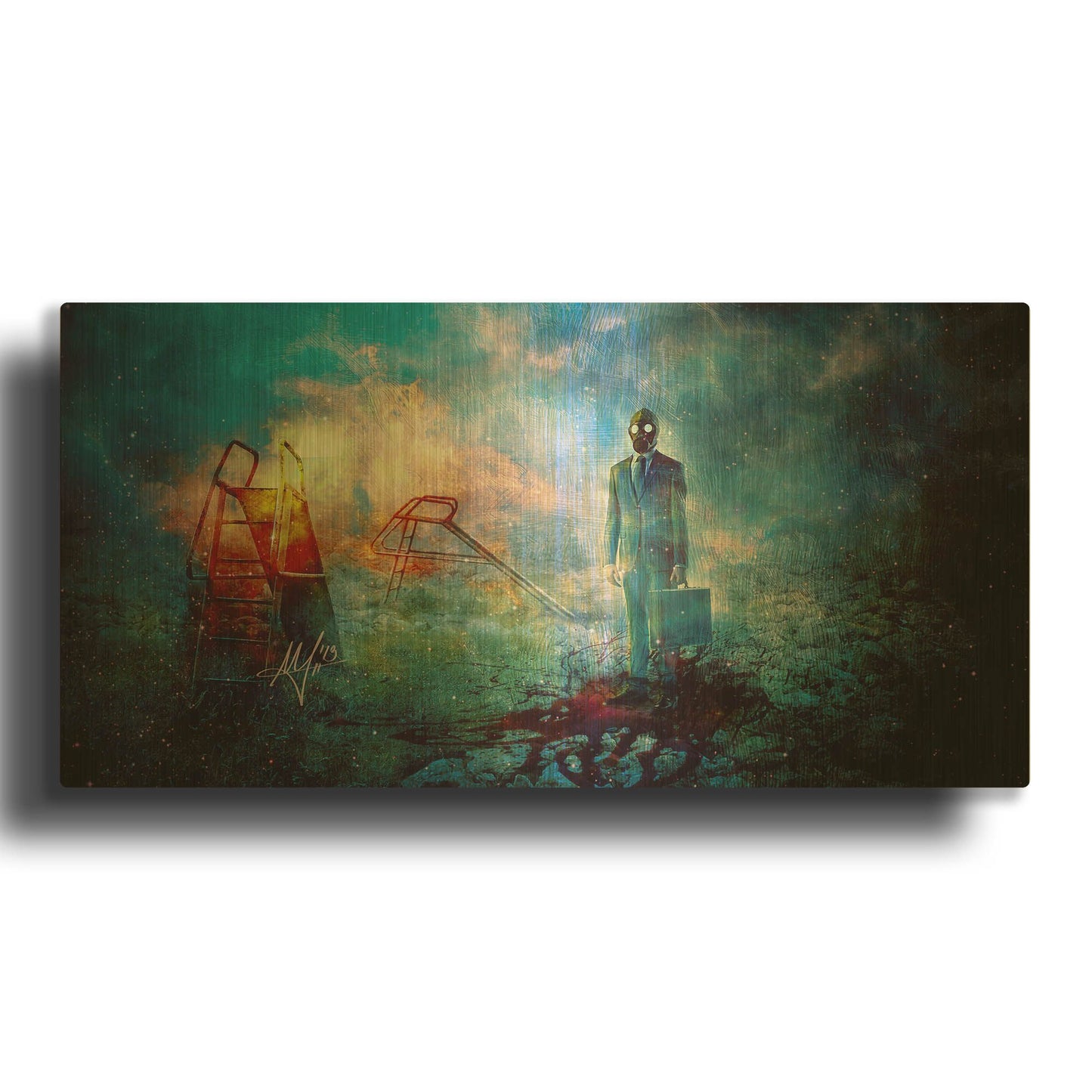'Grief' By Mario Sanchez Nevado Gold Metal Wall Art