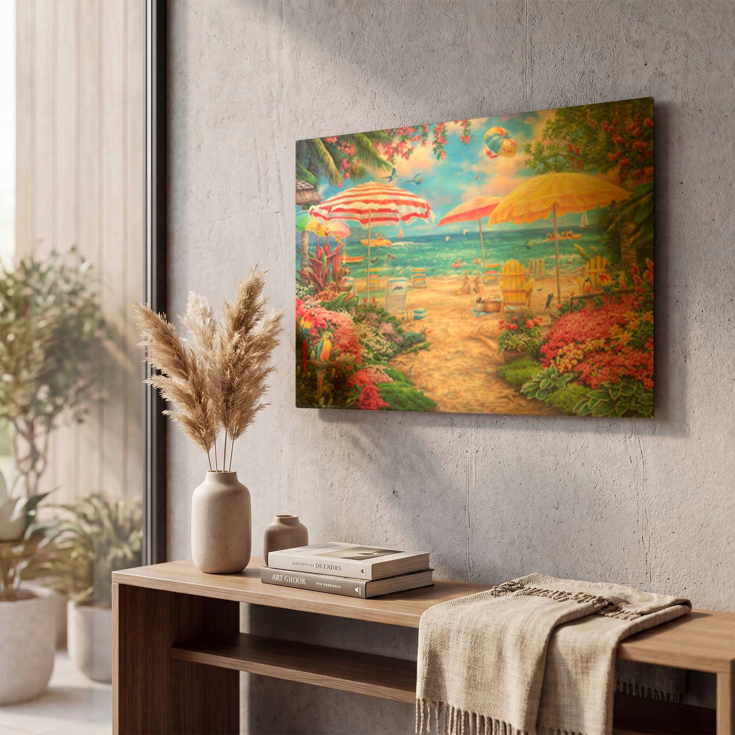 'A Perfect Day At The Beach' By Chuck Pinson Gold Metal Wall Art