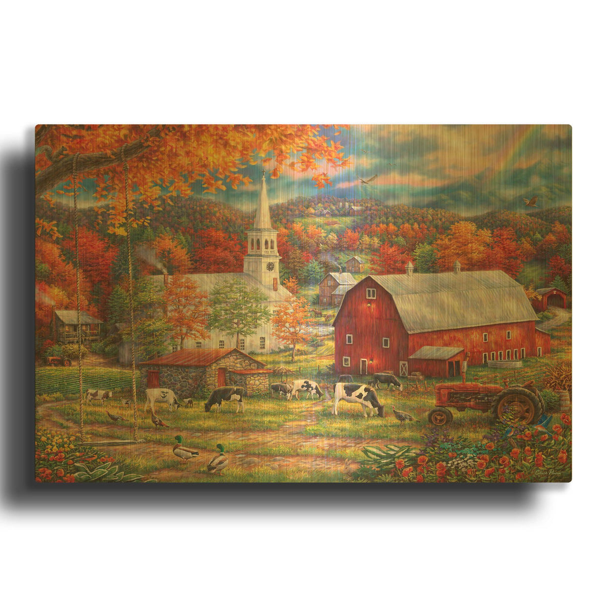 'Country Blessings' By Chuck Pinson Gold Metal Wall Art