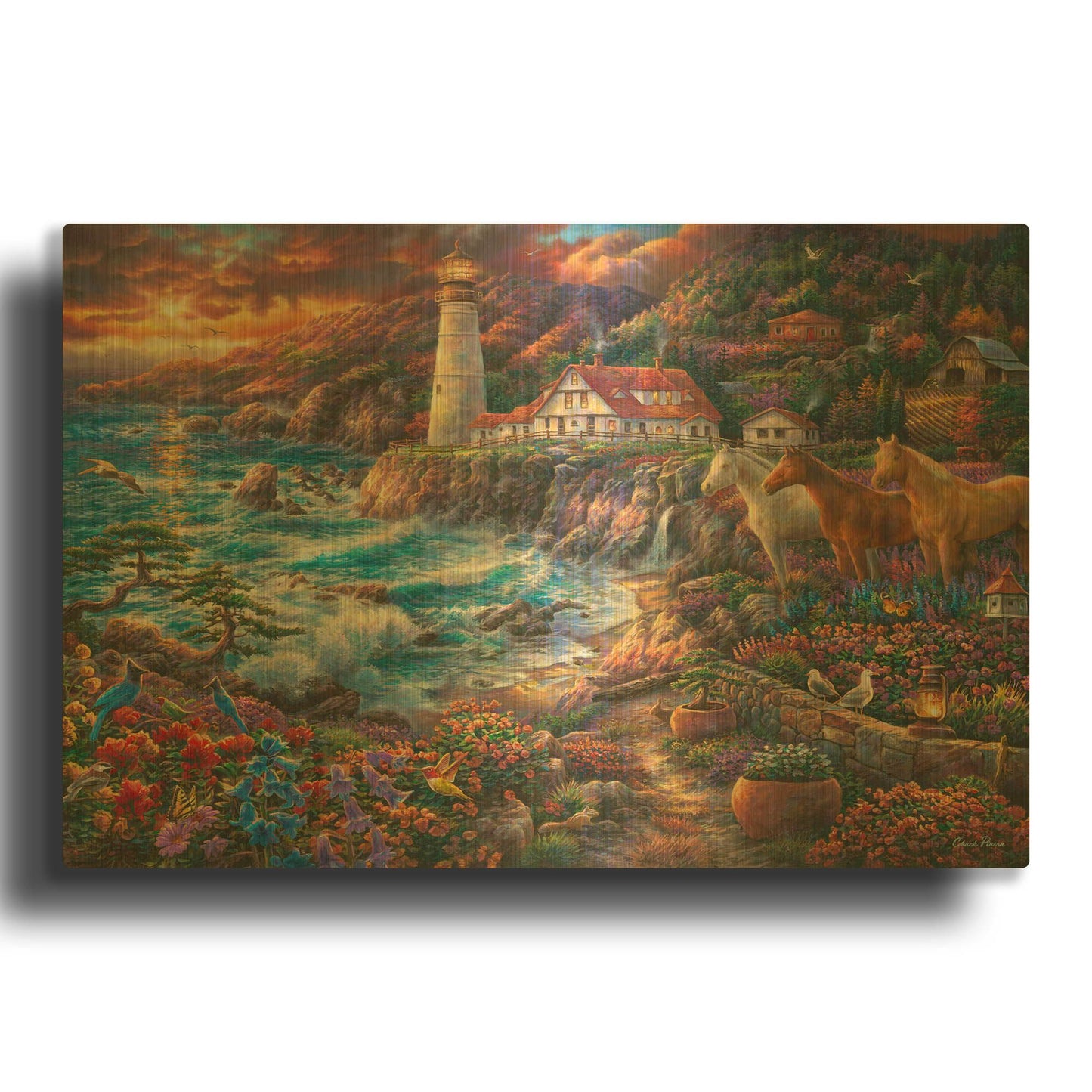 'Edge of Destiny' By Chuck Pinson Gold Metal Wall Art