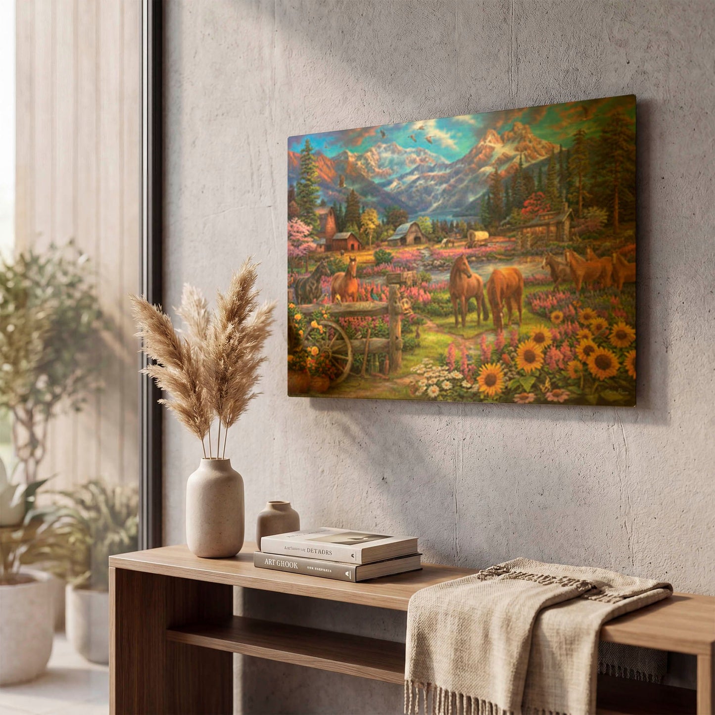 'Free to Roam' By Chuck Pinson Gold Metal Wall Art