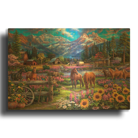 'Free to Roam' By Chuck Pinson Gold Metal Wall Art