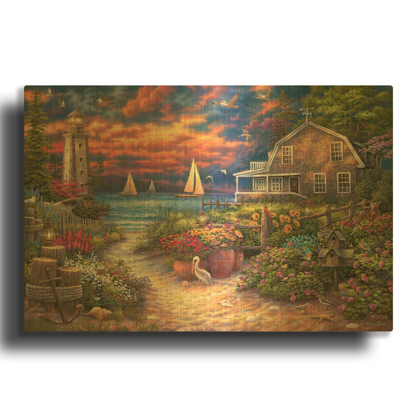 'Peace after the Storm' By Chuck Pinson Gold Metal Wall Art