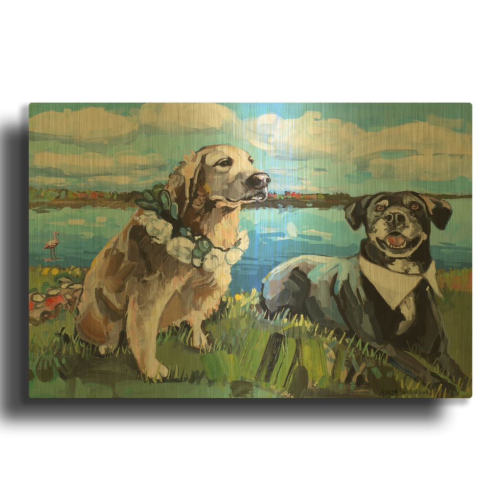 'Friends' By Adam Swanson Gold Metal Wall Art