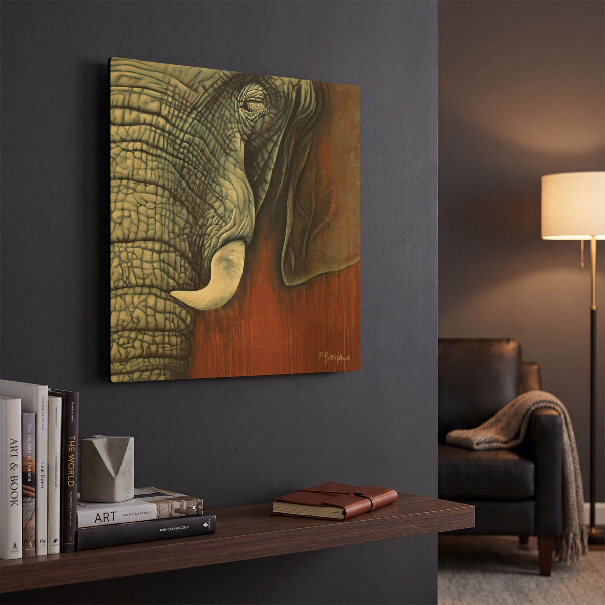 'Revering Tembo' By Britt Hallowell Gold Metal Wall Art