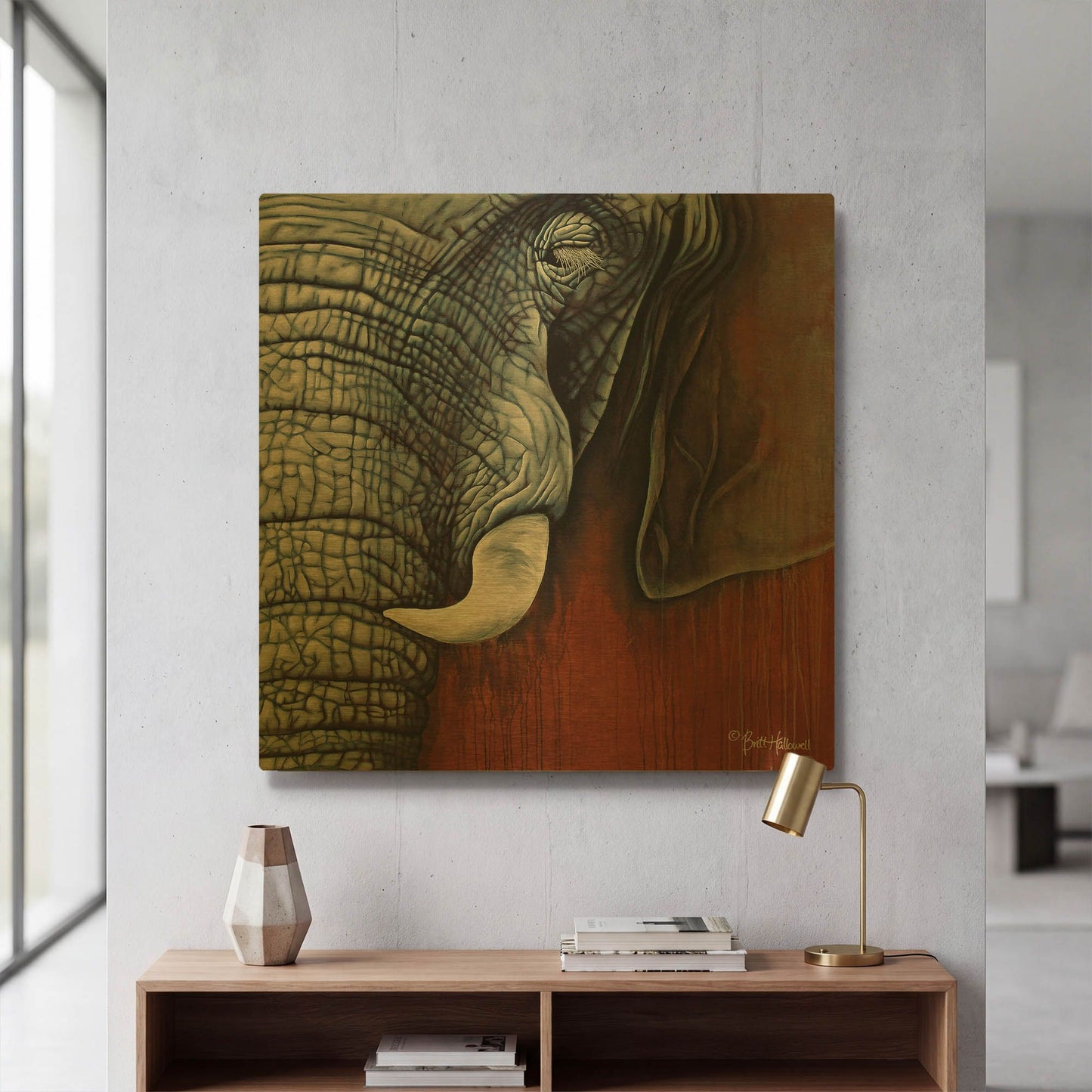 'Revering Tembo' By Britt Hallowell Gold Metal Wall Art