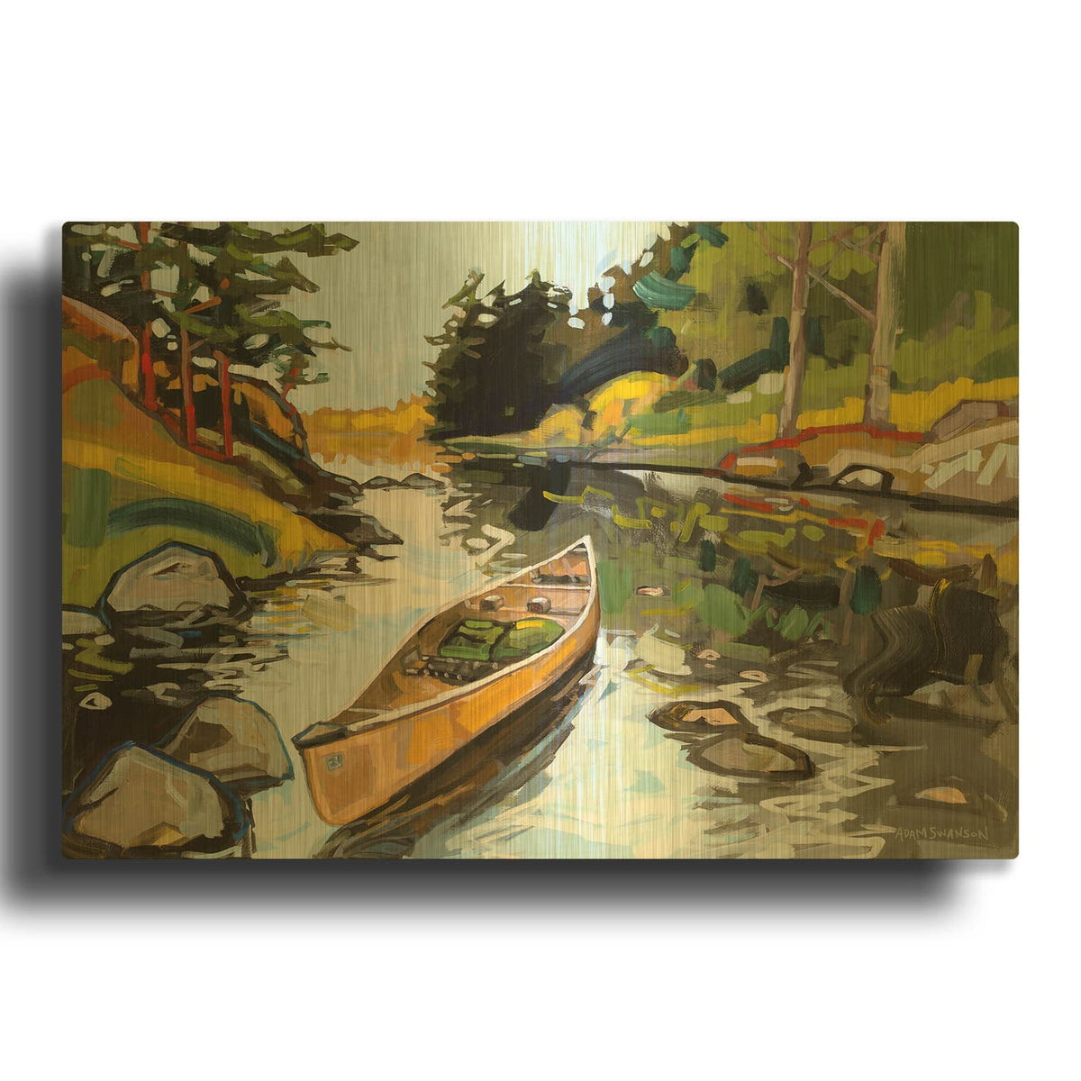 'Writing Letters' By Adam Swanson Gold Metal Wall Art