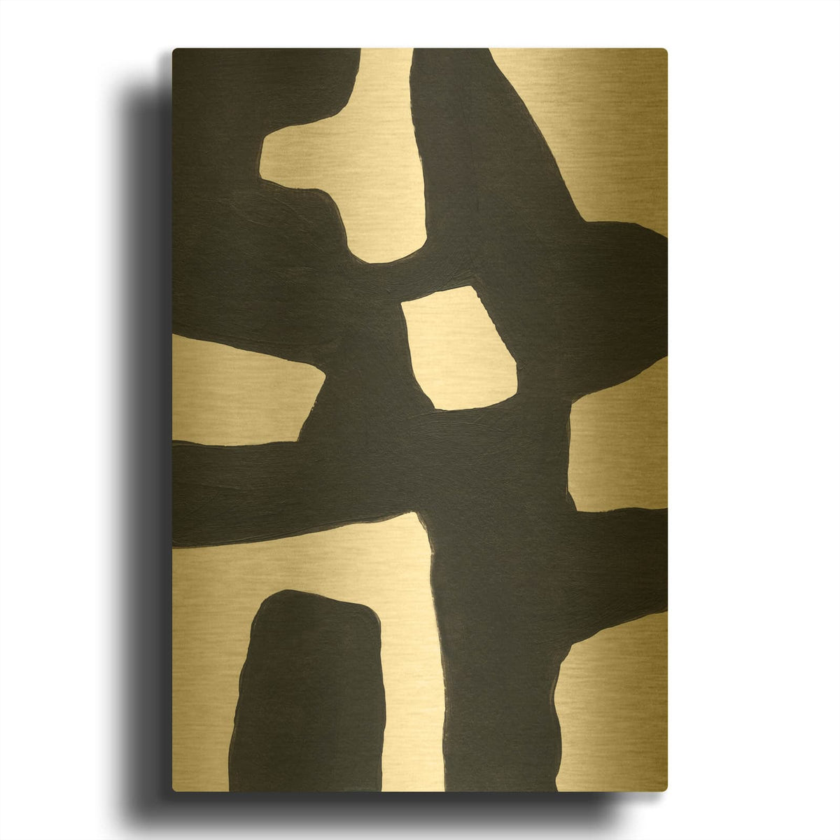 '1st and Main 1' By Bronwyn Baker Gold Metal Wall Art