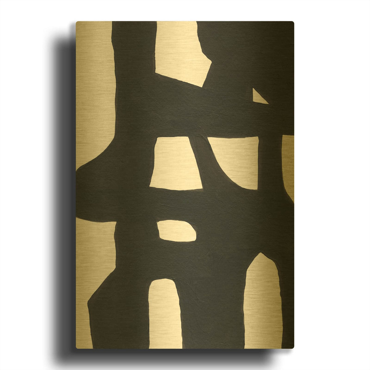 '1st and Main 2' By Bronwyn Baker Gold Metal Wall Art