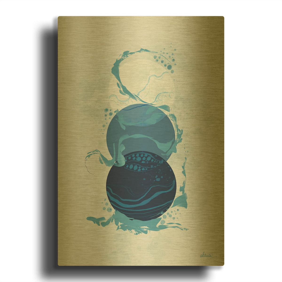 'Catch' By Bronwyn Baker Gold Metal Wall Art