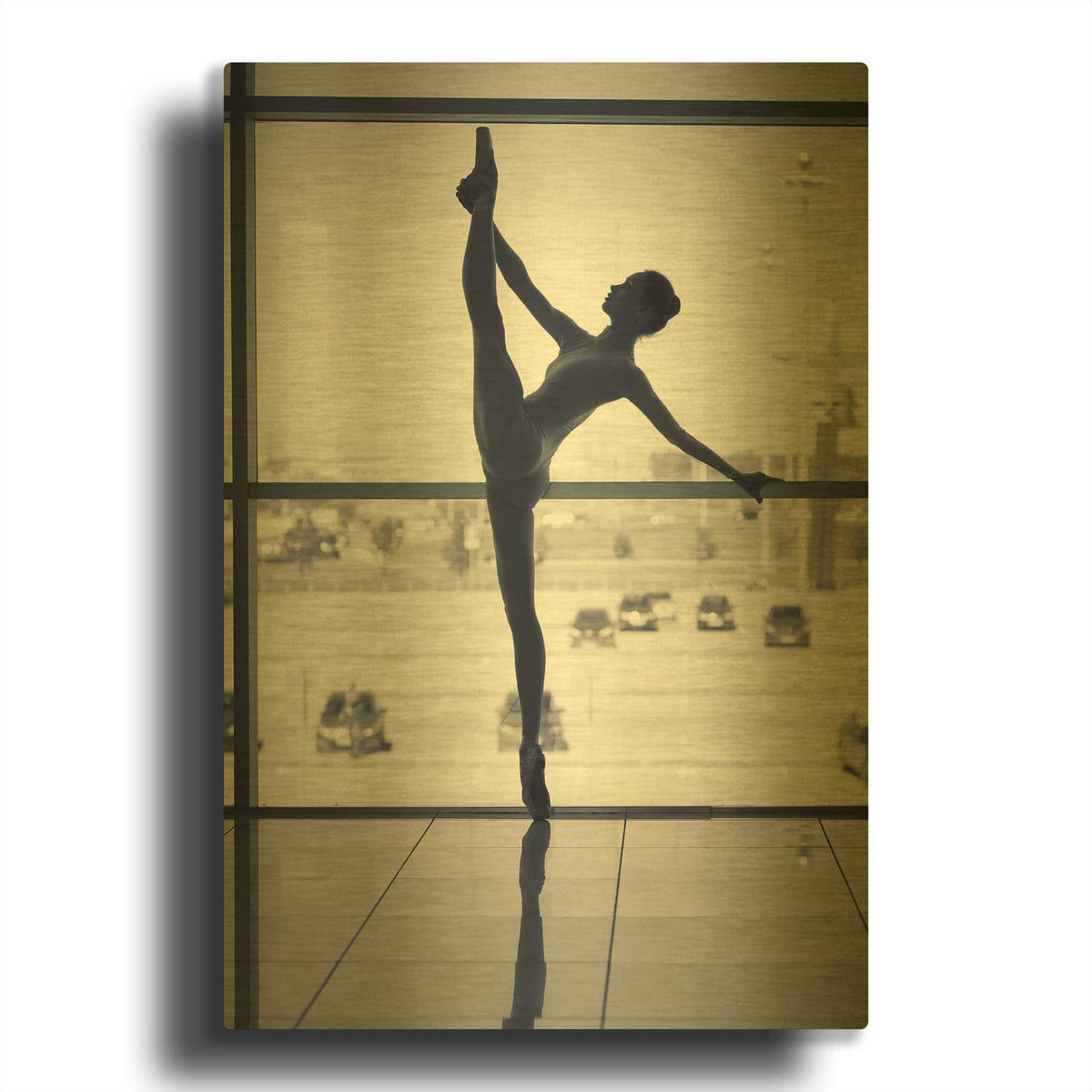 'Ballet Dancer Silhouette' By Design Fabrikken Gold Metal Wall Art