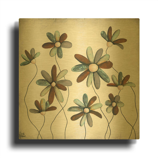 'Patina Petals II' By Britt Hallowell Gold Metal Wall Art