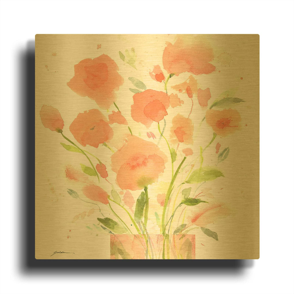 'Peach Fuzz' By Design Fabrikken Gold Metal Wall Art