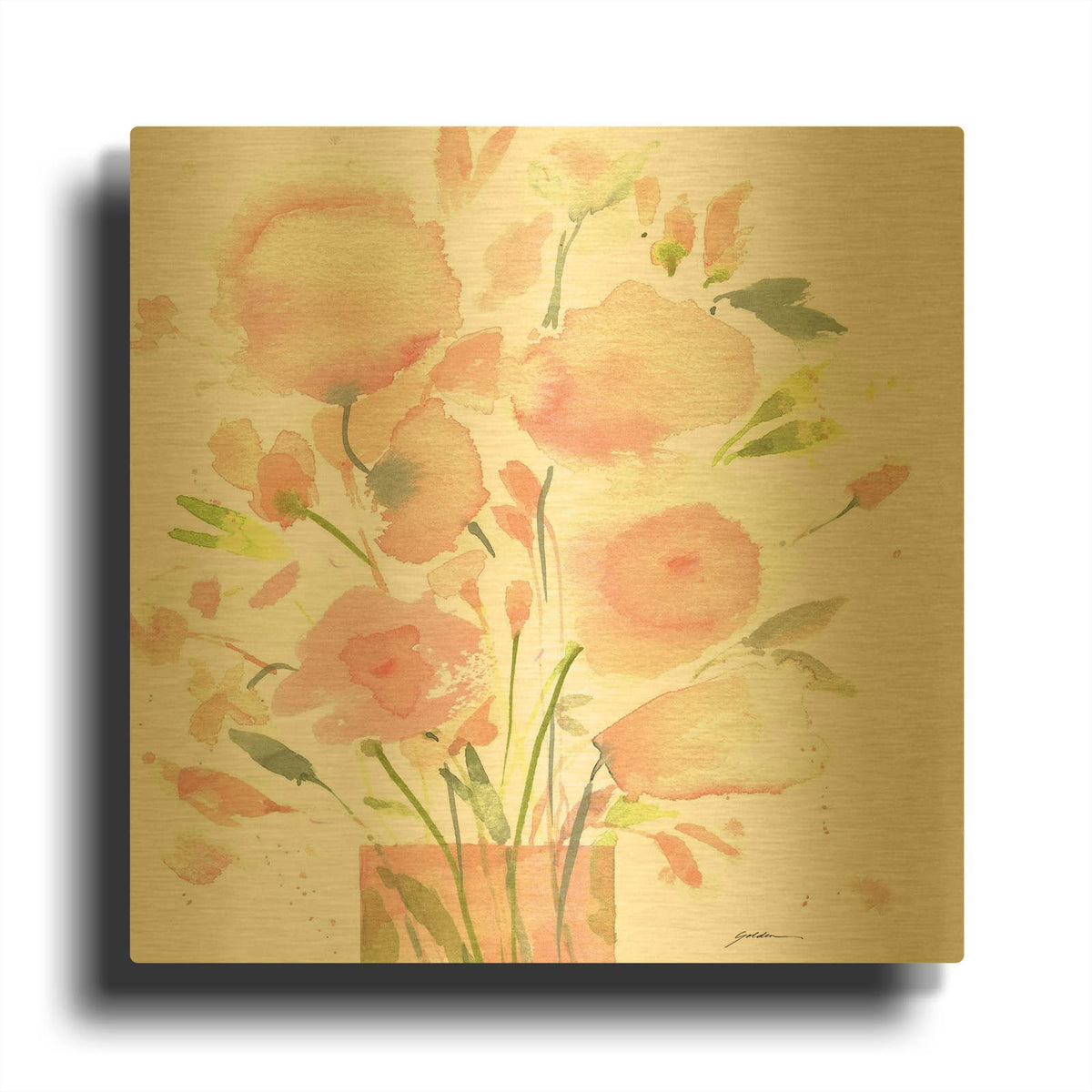 'Pink Tones' By Design Fabrikken Gold Metal Wall Art