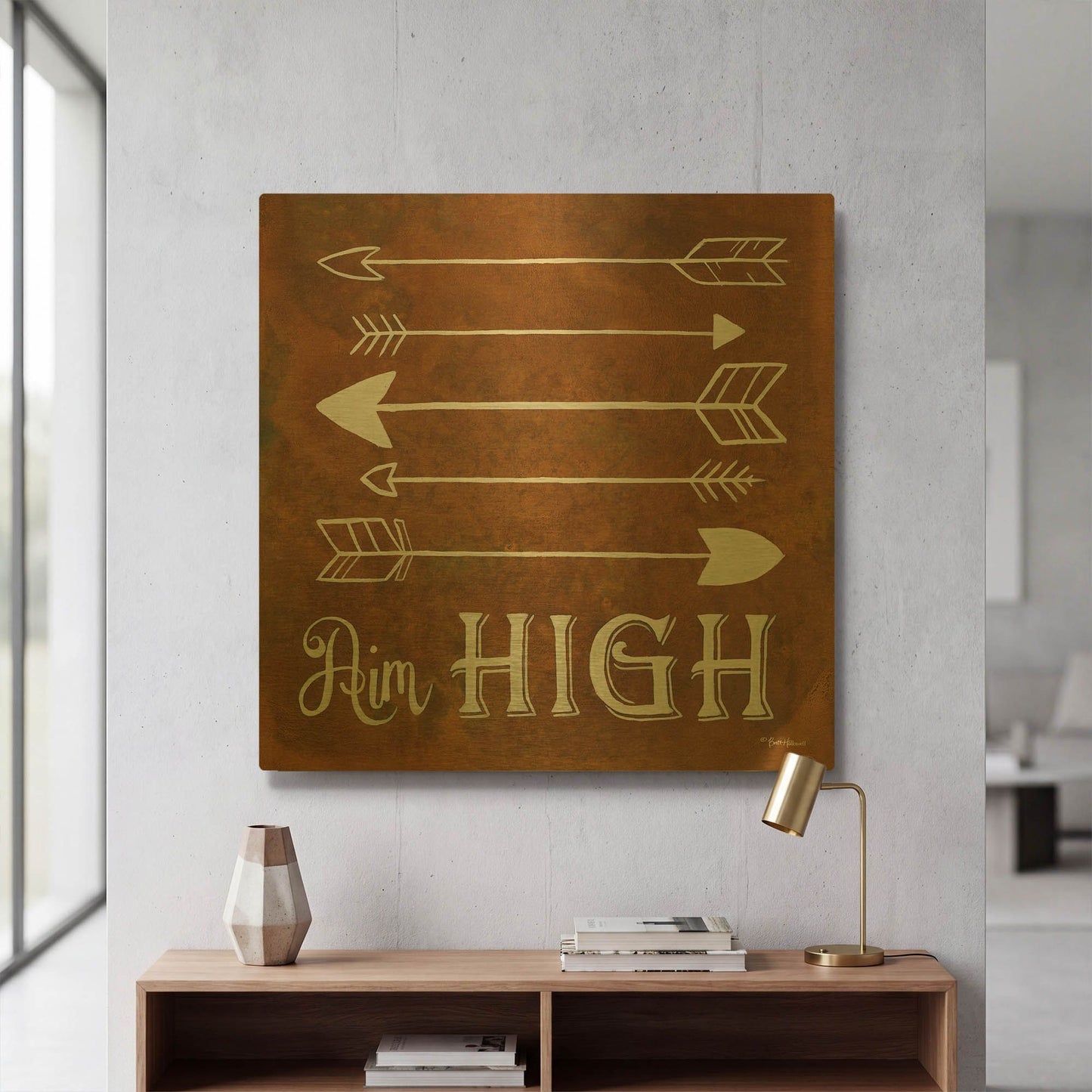 'Aim High' By Britt Hallowell Gold Metal Wall Art