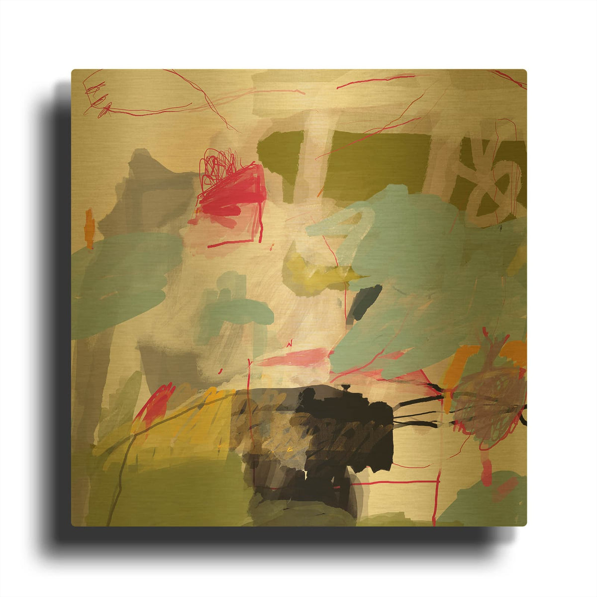 'The Buffalo Lost In The Park' By Design Fabrikken Gold Metal Wall Art