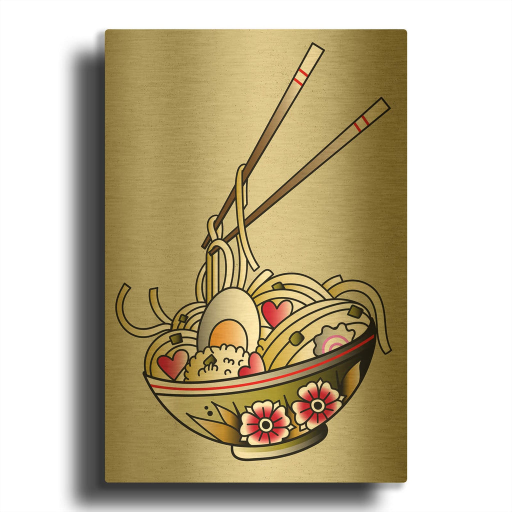 'Udon Love' By Design Fabrikken Gold Metal Wall Art