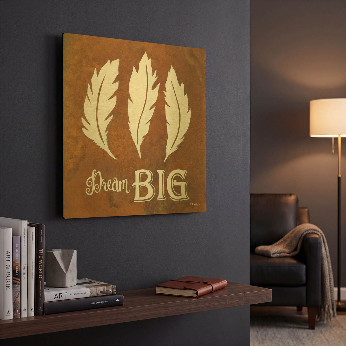 'Dream Big' By Britt Hallowell Gold Metal Wall Art
