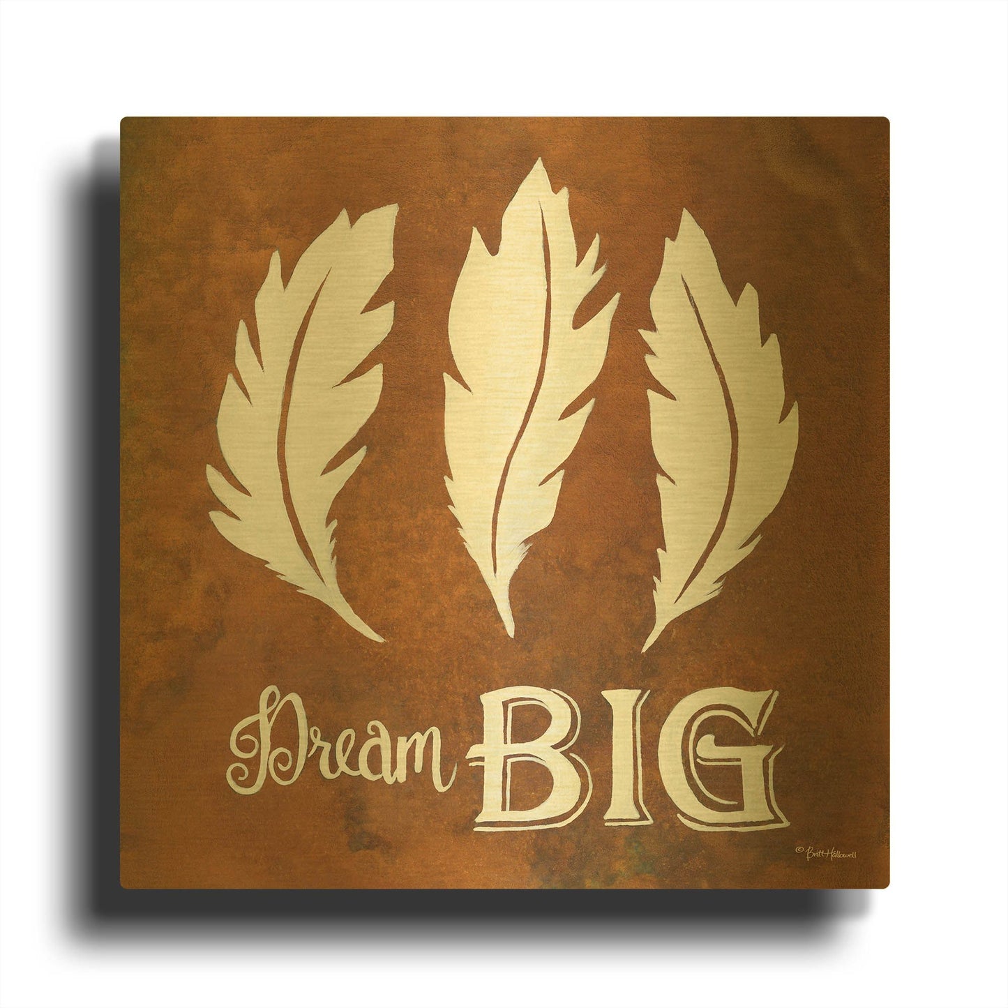 'Dream Big' By Britt Hallowell Gold Metal Wall Art