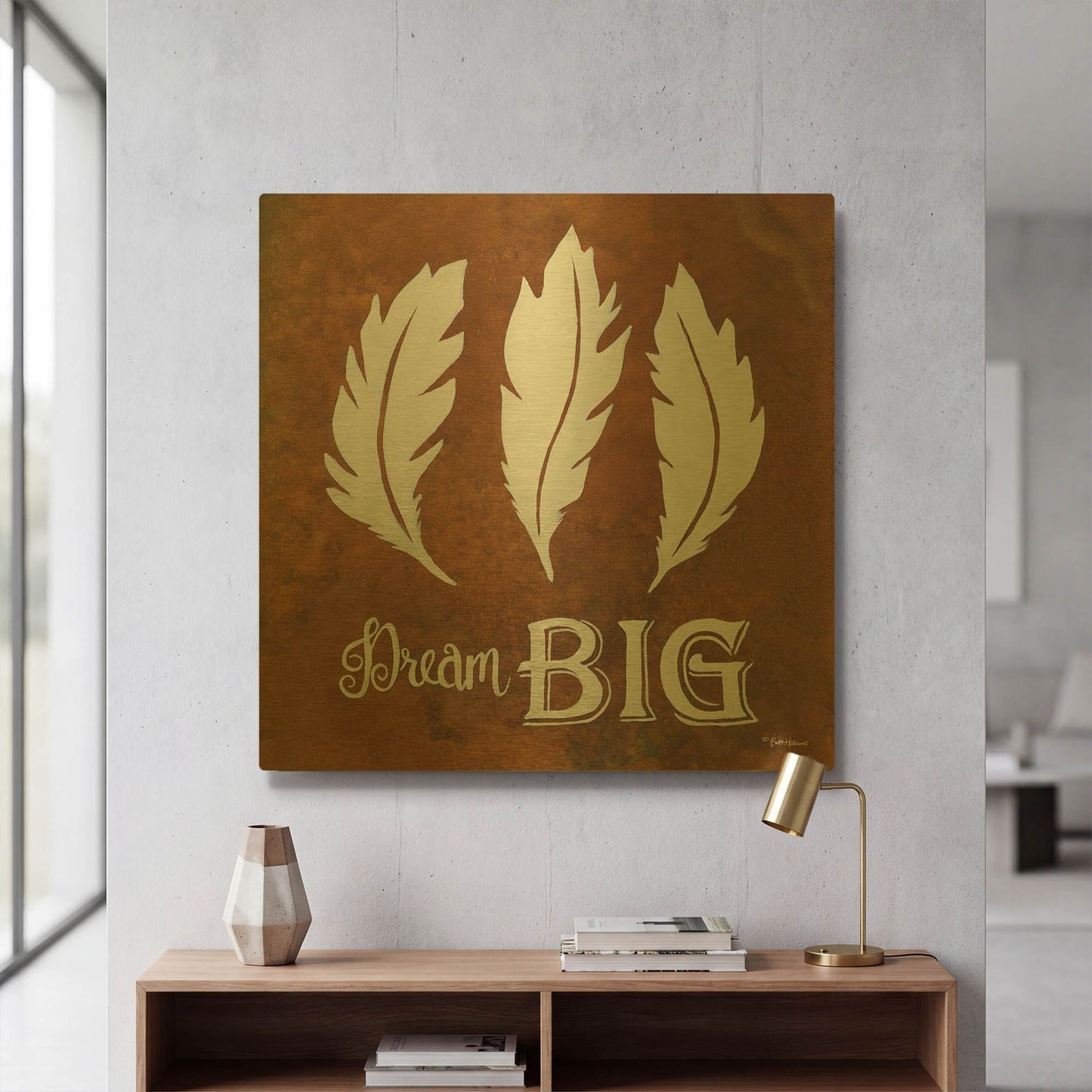 'Dream Big' By Britt Hallowell Gold Metal Wall Art