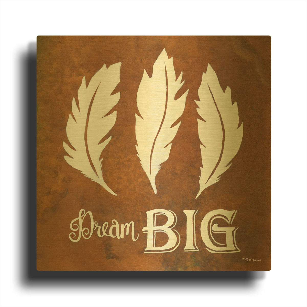 'Dream Big' By Britt Hallowell Gold Metal Wall Art