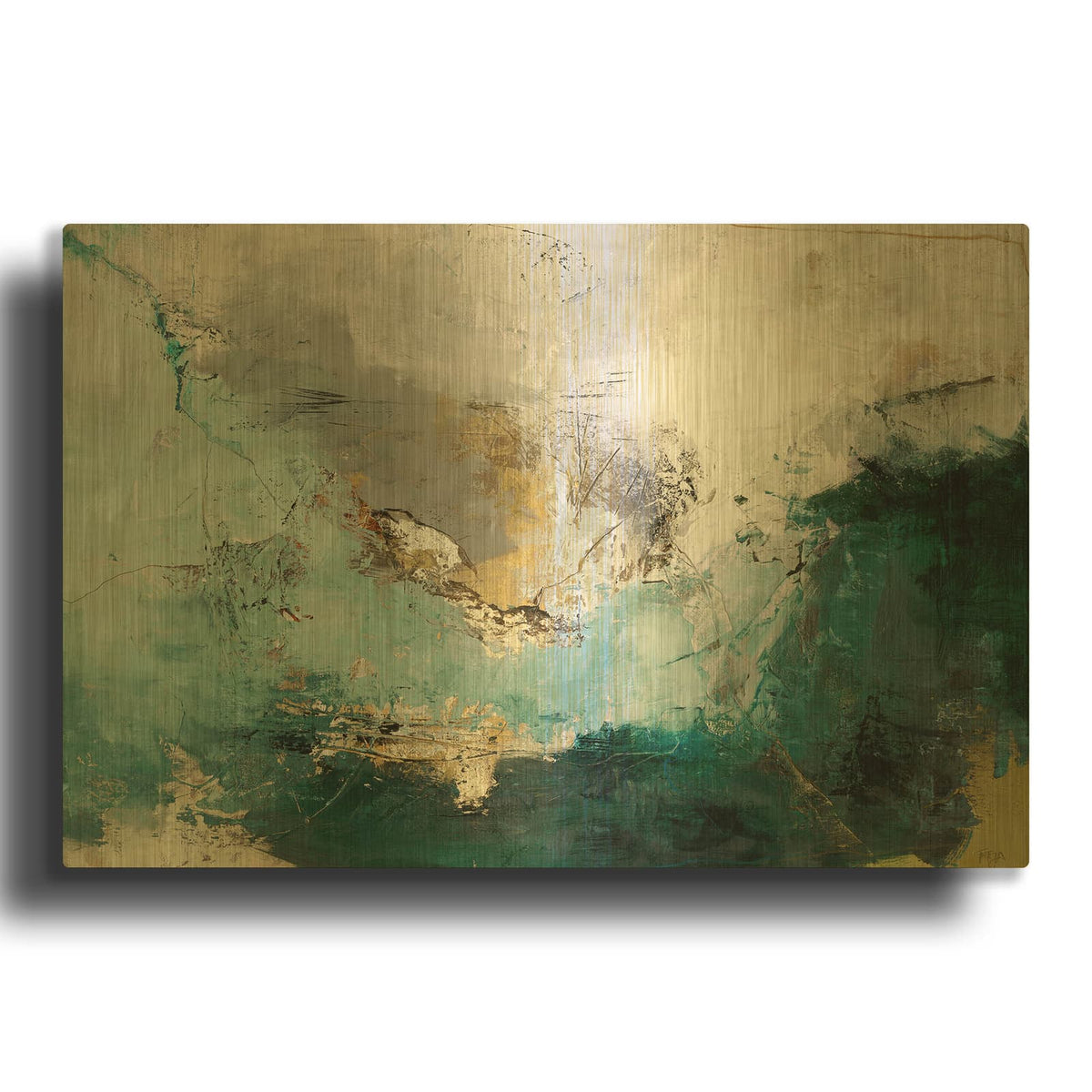 'Arctic Green Variation' By Incado Gold Metal Wall Art