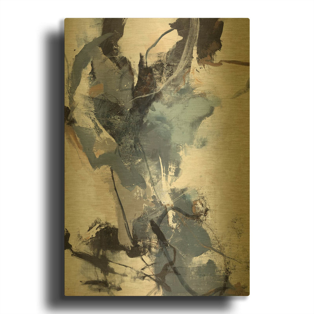 'Blue Vibes' By Incado Gold Metal Wall Art
