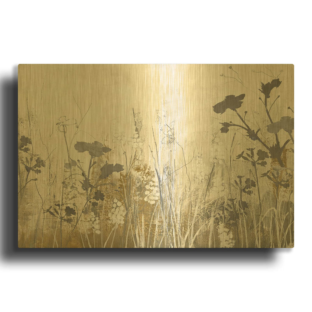 'Flowers Forever 1' By Incado Gold Metal Wall Art