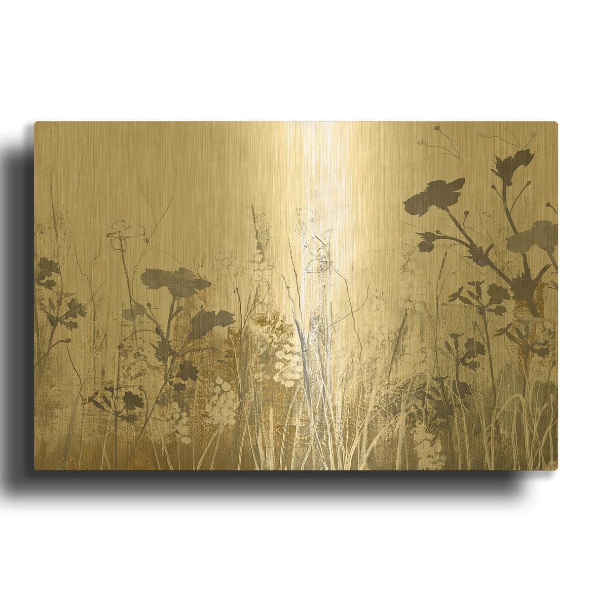 'Flowers Forever 1' By Incado Gold Metal Wall Art