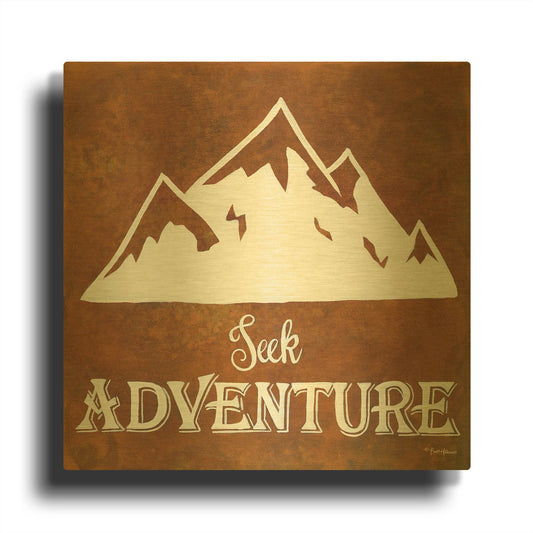 'Seek Adventure' By Britt Hallowell Gold Metal Wall Art
