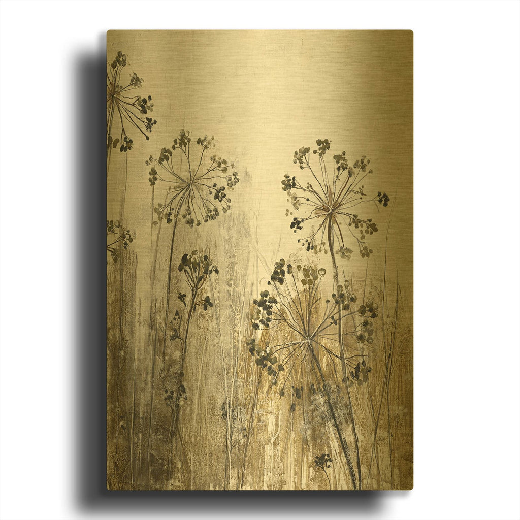 'Flowers Forever 2' By Incado Gold Metal Wall Art
