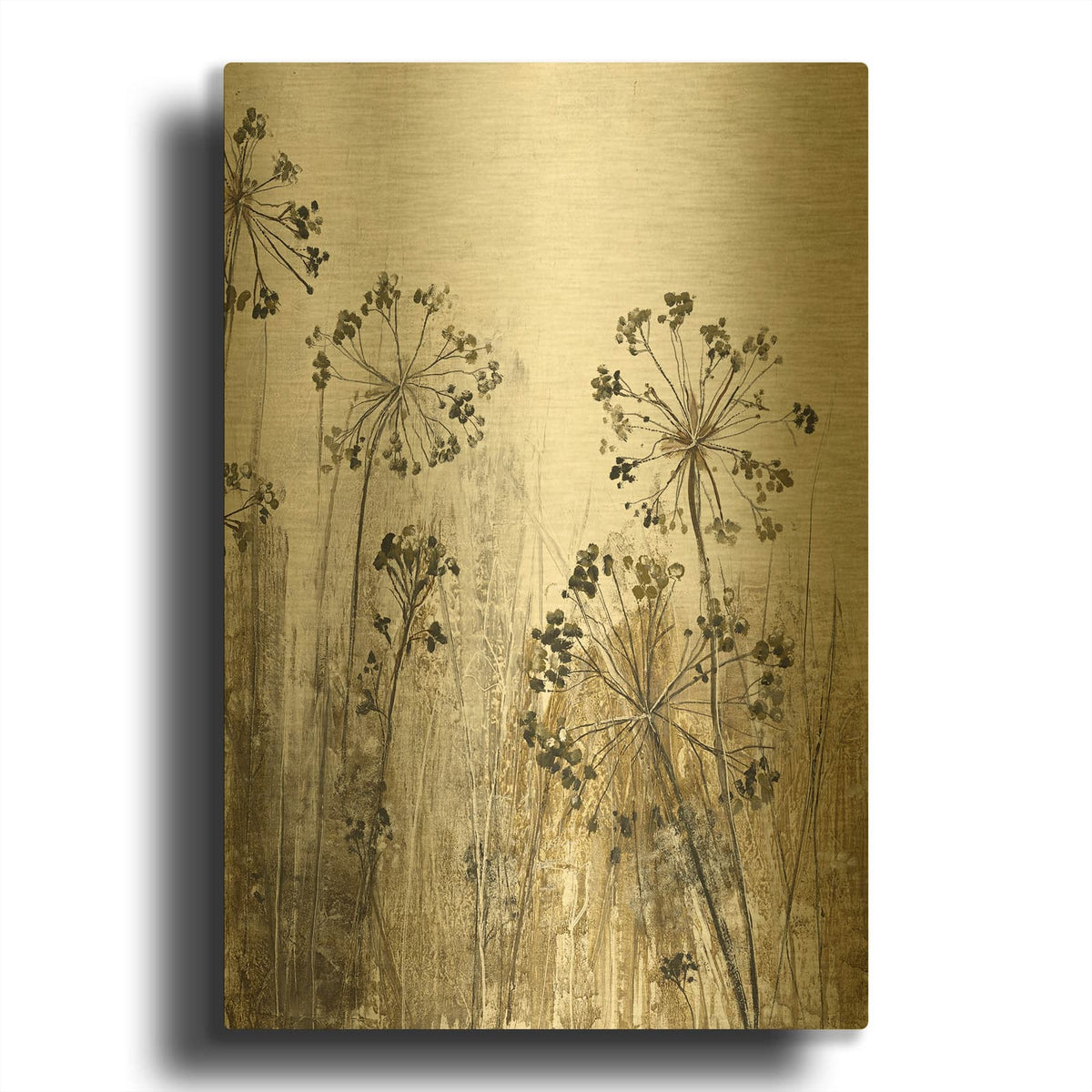 'Flowers Forever 2' By Incado Gold Metal Wall Art