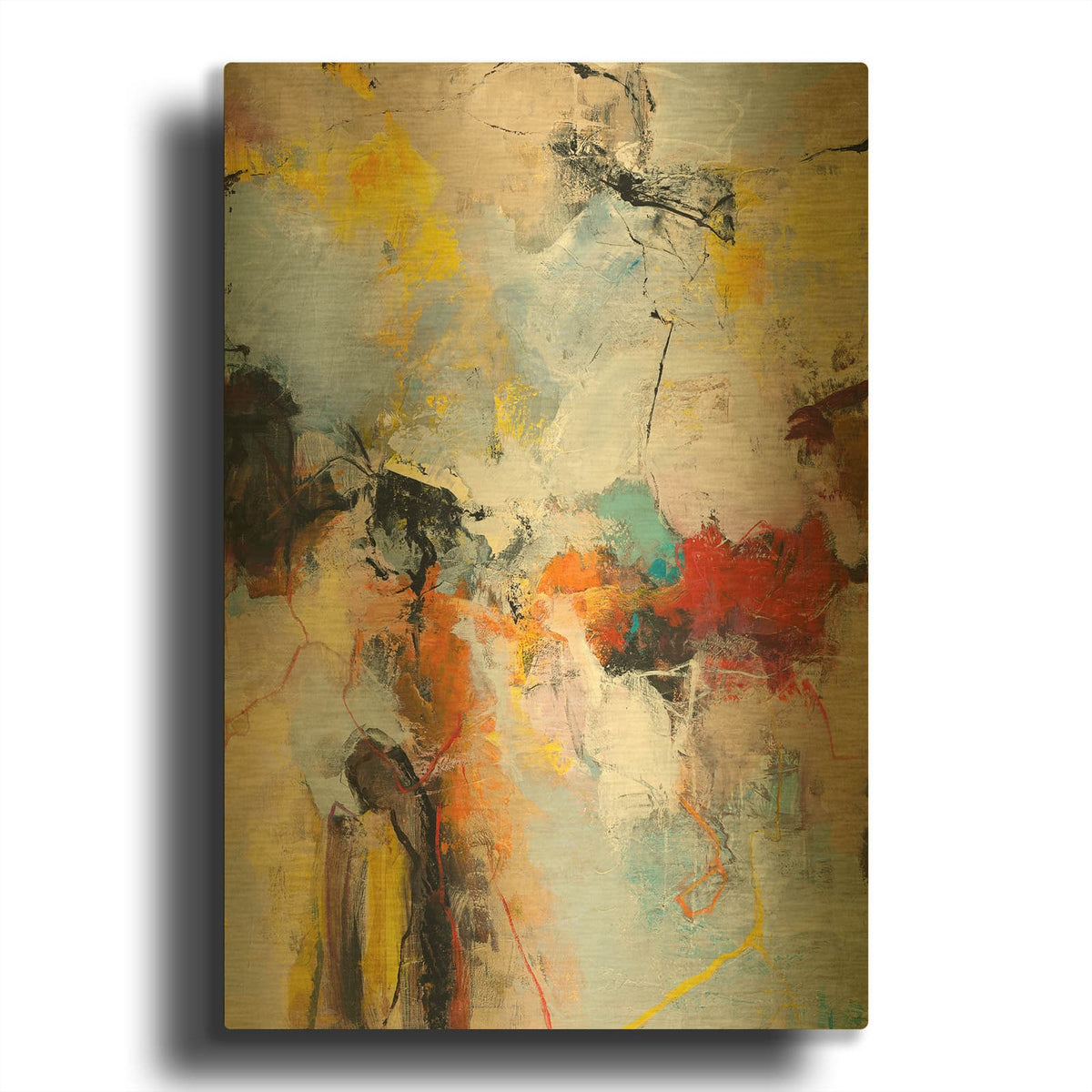 'Free Form' By Incado Gold Metal Wall Art