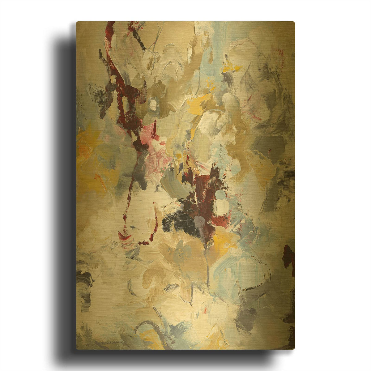 'Free Play 1' By Incado Gold Metal Wall Art