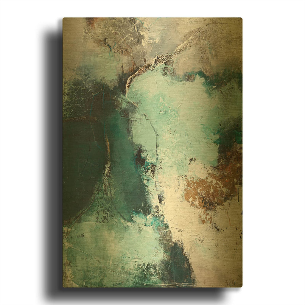 'Great Green Variation' By Incado Gold Metal Wall Art