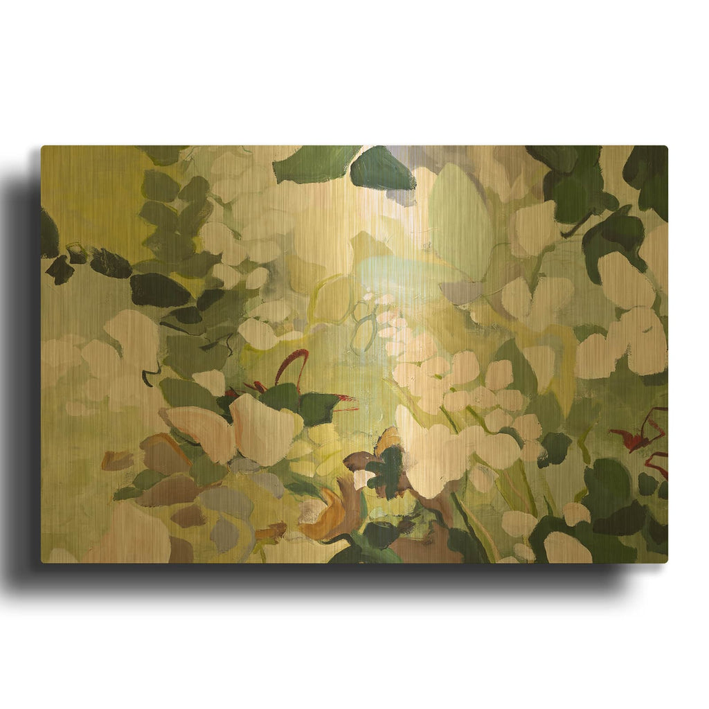 'Green Garden Variation' By Incado Gold Metal Wall Art