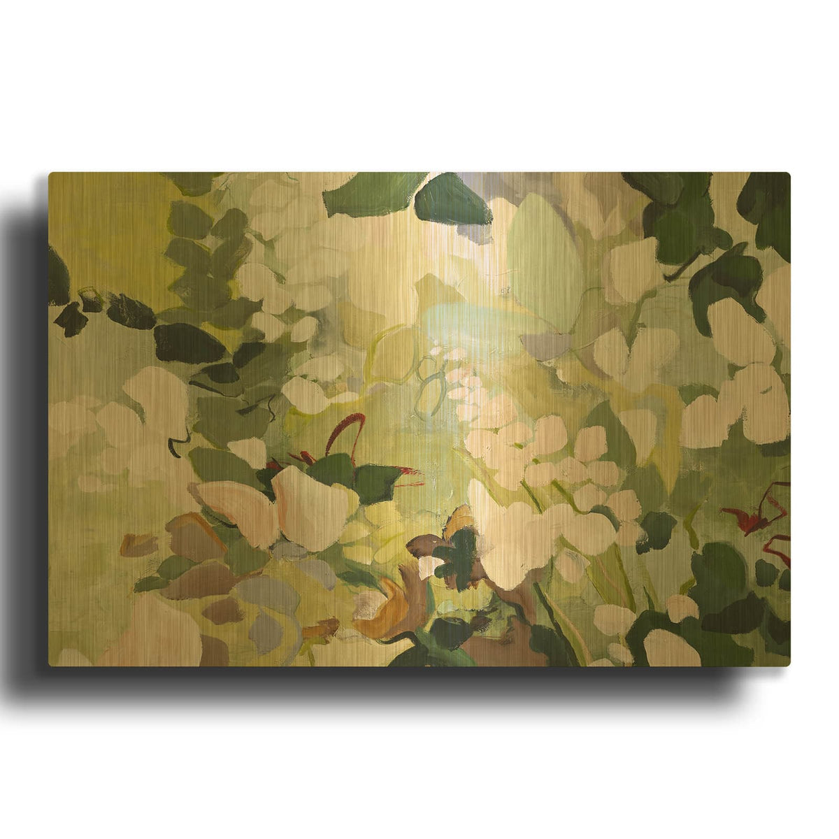 'Green Garden Variation' By Incado Gold Metal Wall Art