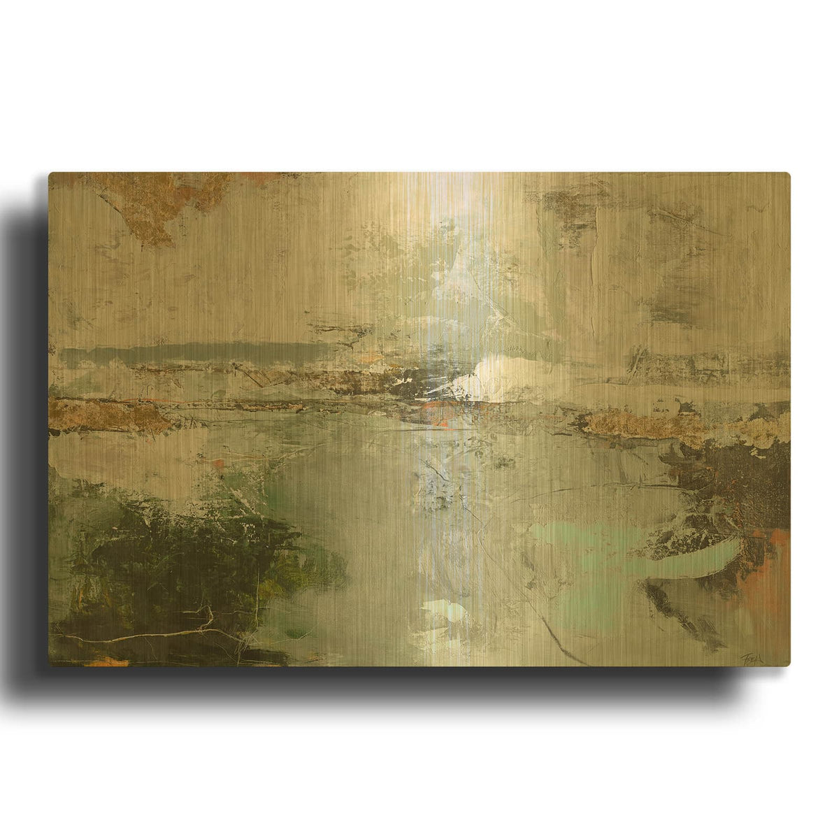 'Hillside 2023' By Incado Gold Metal Wall Art