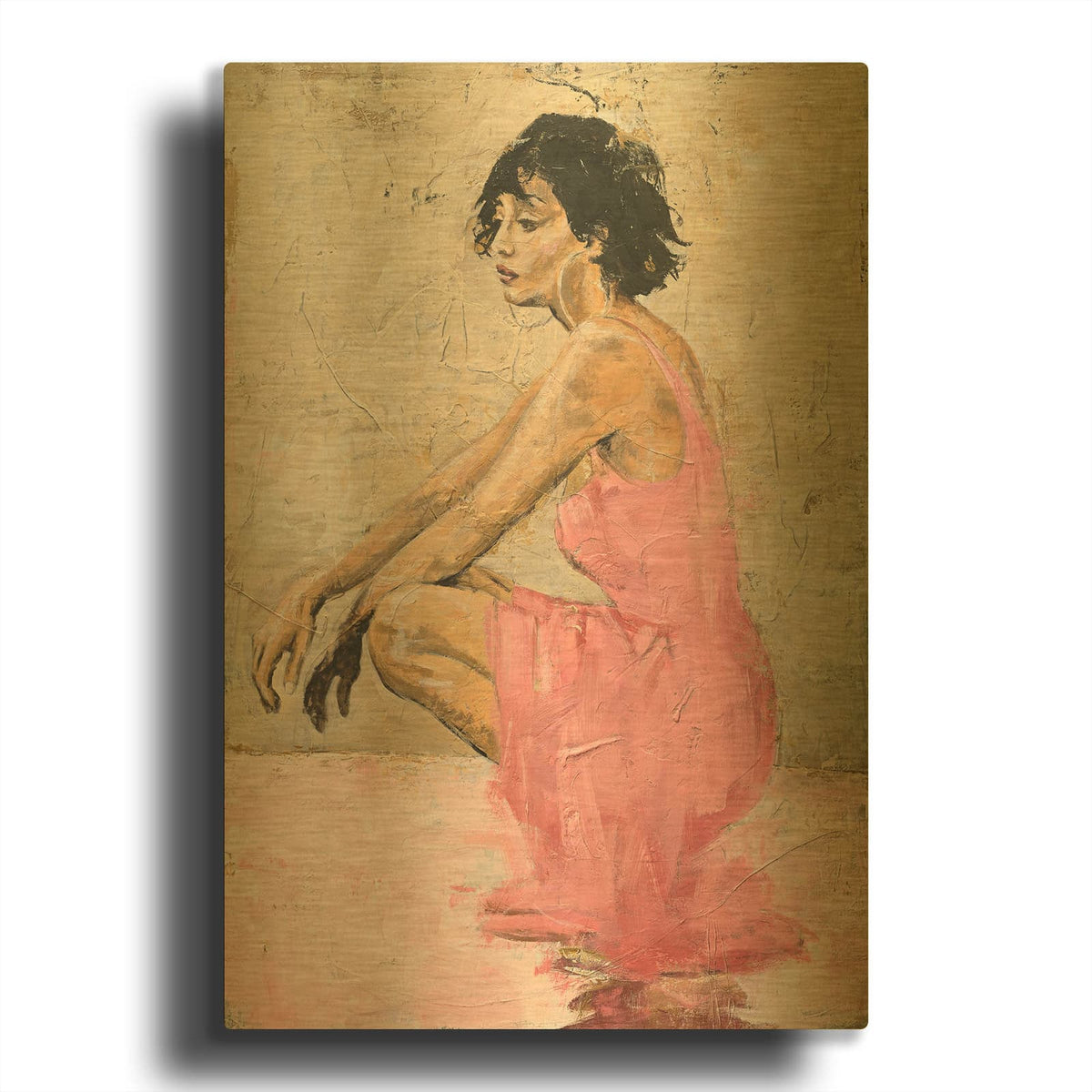 'Reflecting' By Incado Gold Metal Wall Art