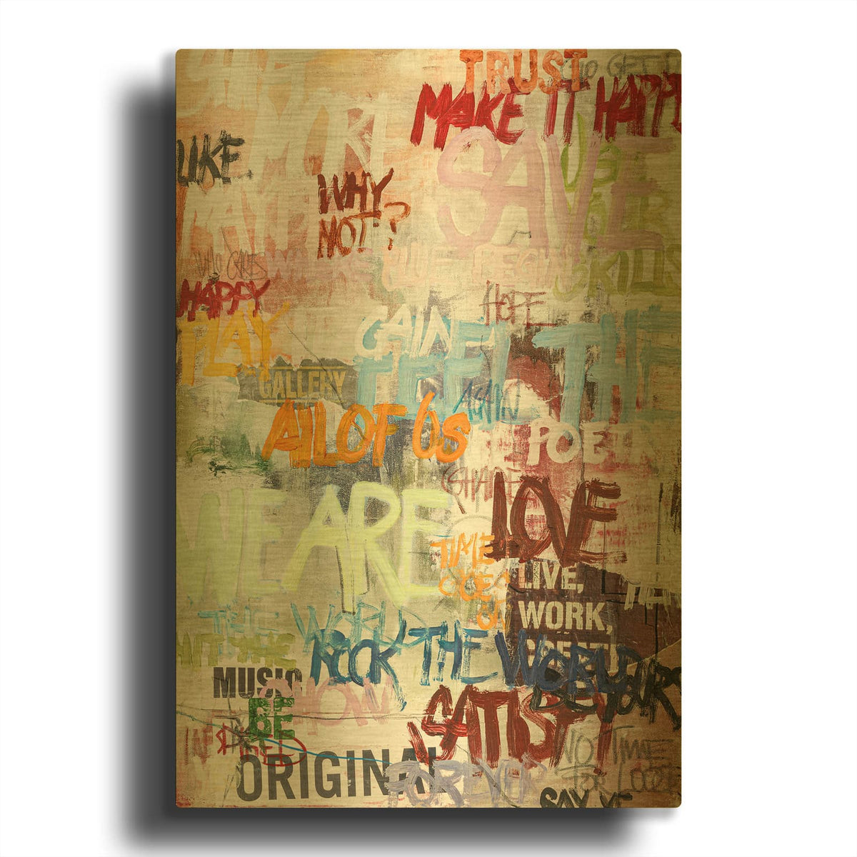 'Streetlife' By Incado Gold Metal Wall Art