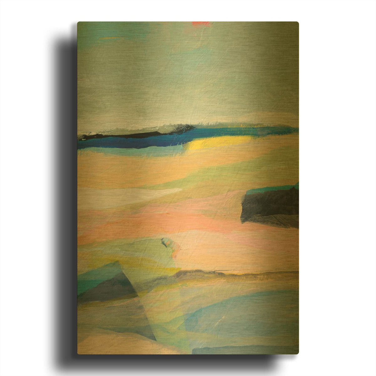'Colorfield 11' By Jan Weiss Gold Metal Wall Art