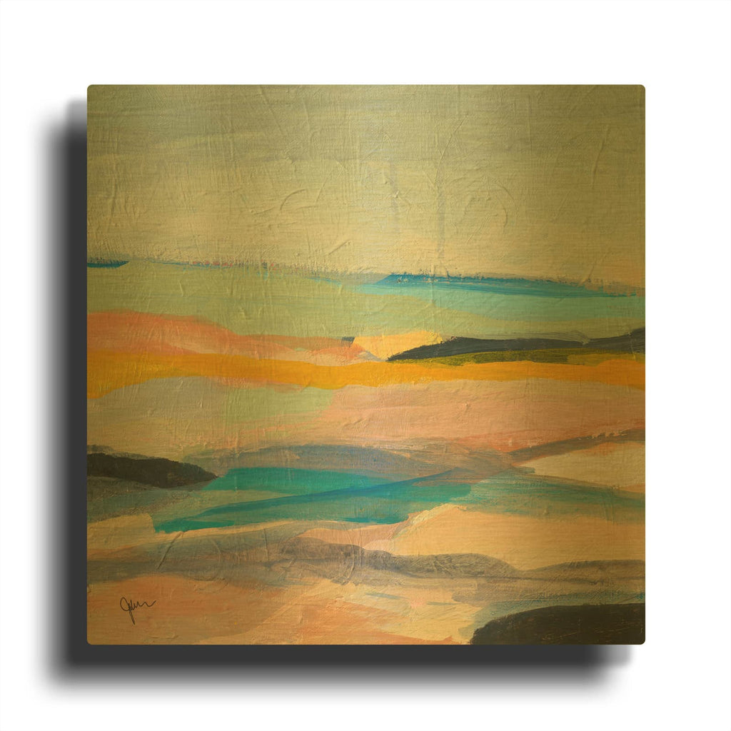 'Colorfield 13' By Jan Weiss Gold Metal Wall Art