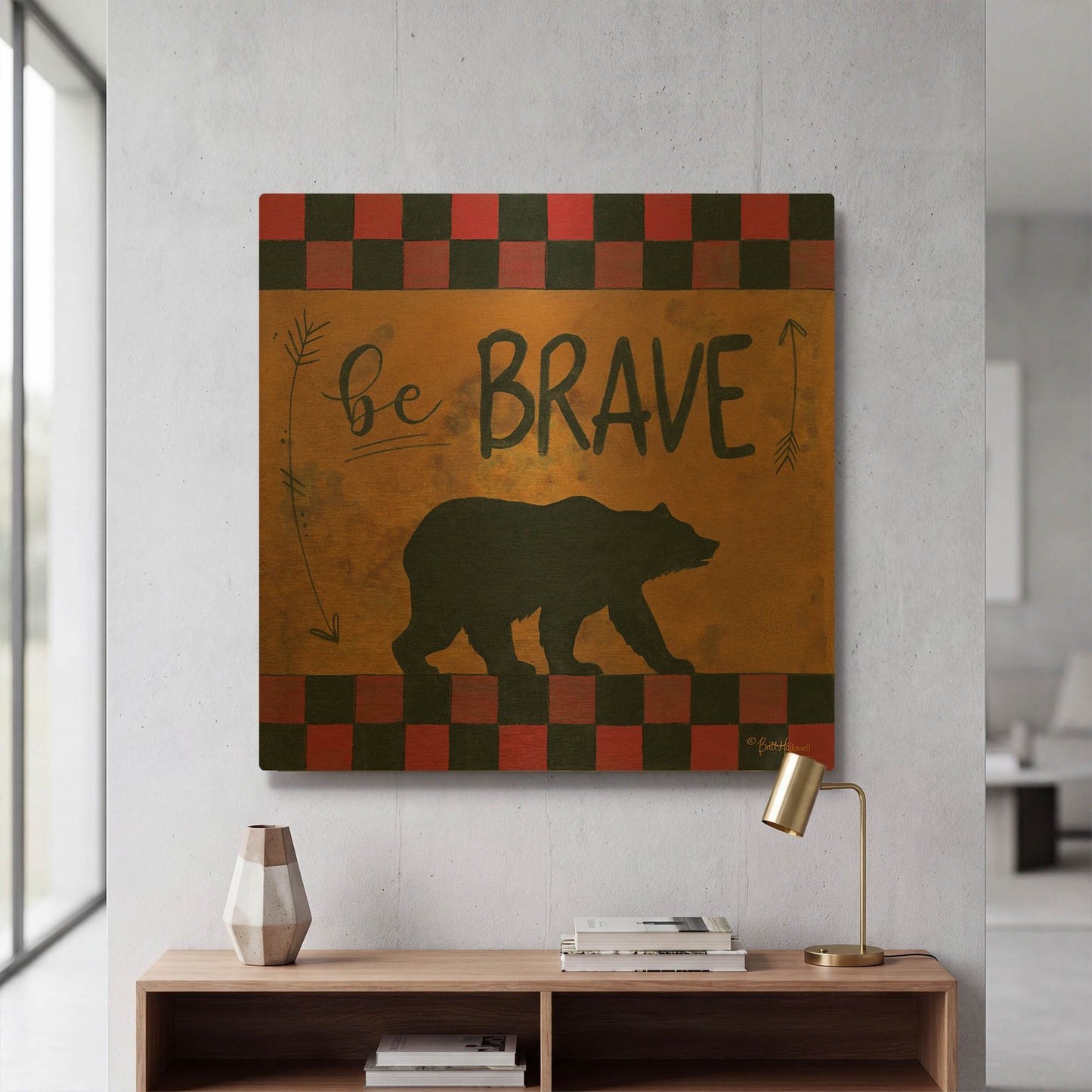 'Be Brave' By Britt Hallowell Gold Metal Wall Art