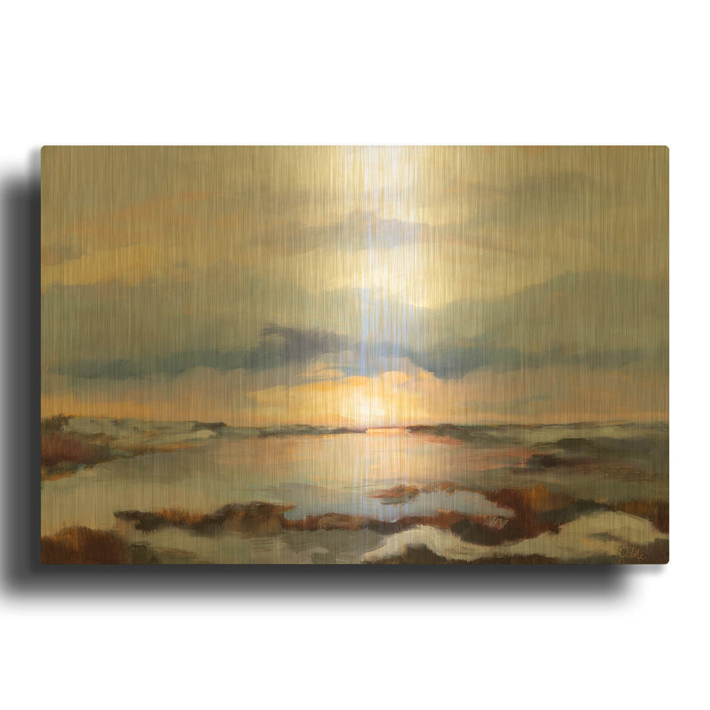 'Present Hour' By Odile Gold Metal Wall Art