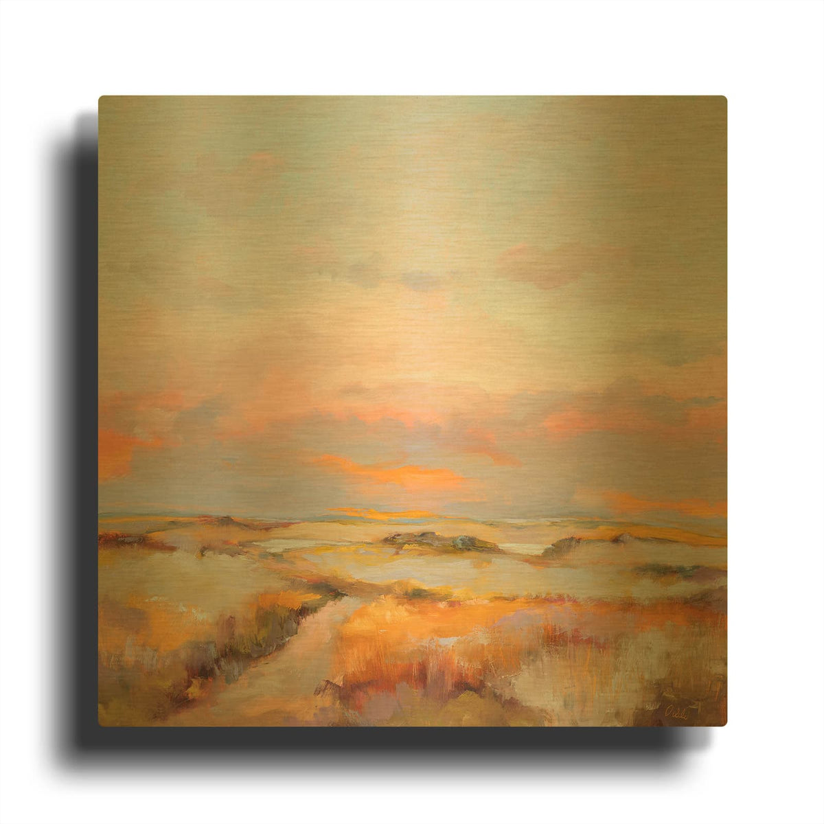 'Sky On Fire' By Odile Gold Metal Wall Art