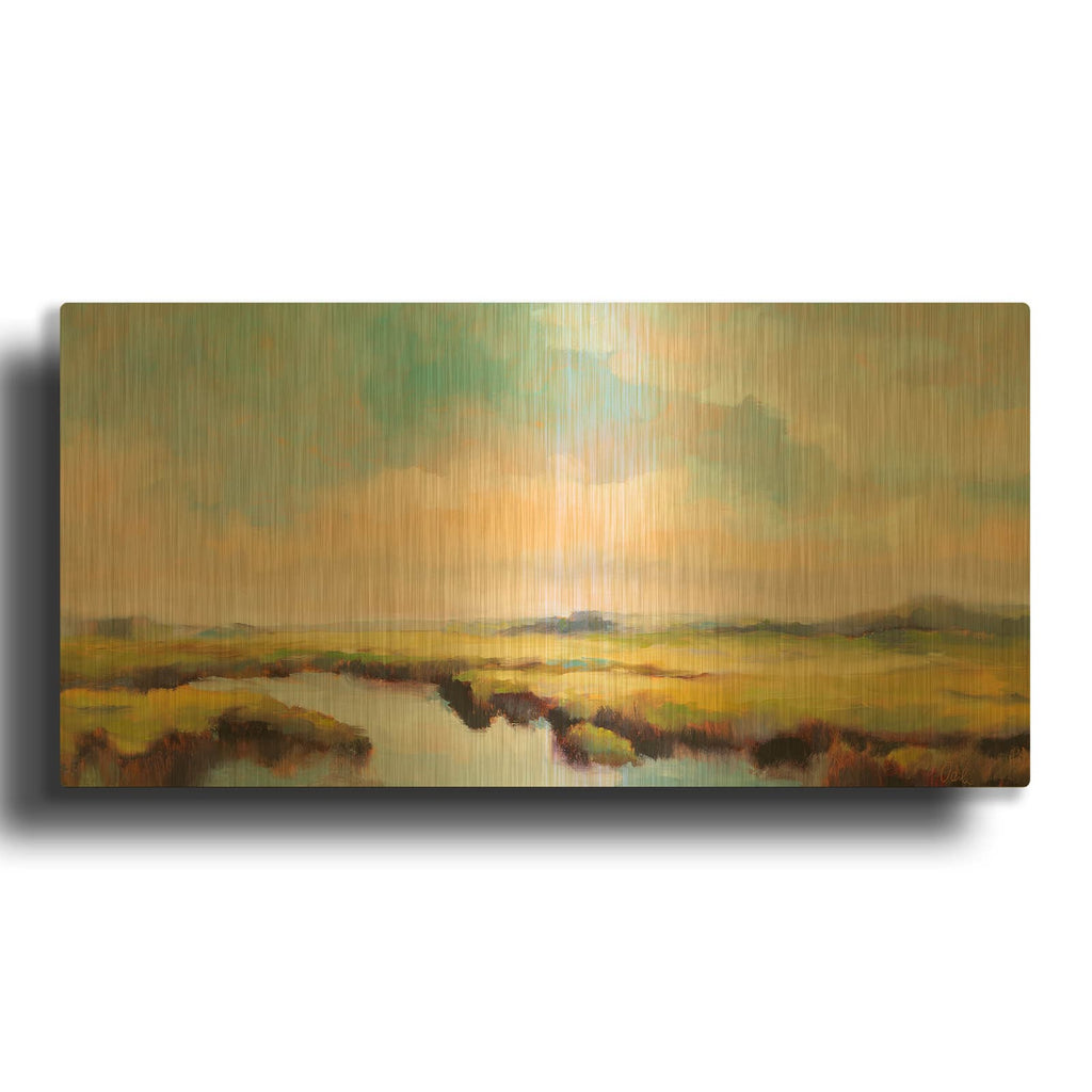 'Spring Grasses' By Odile Gold Metal Wall Art