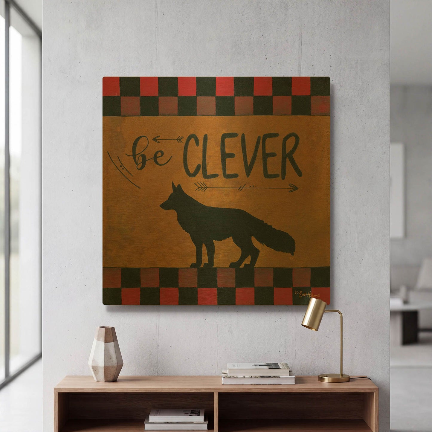 'Be Clever' By Britt Hallowell Gold Metal Wall Art