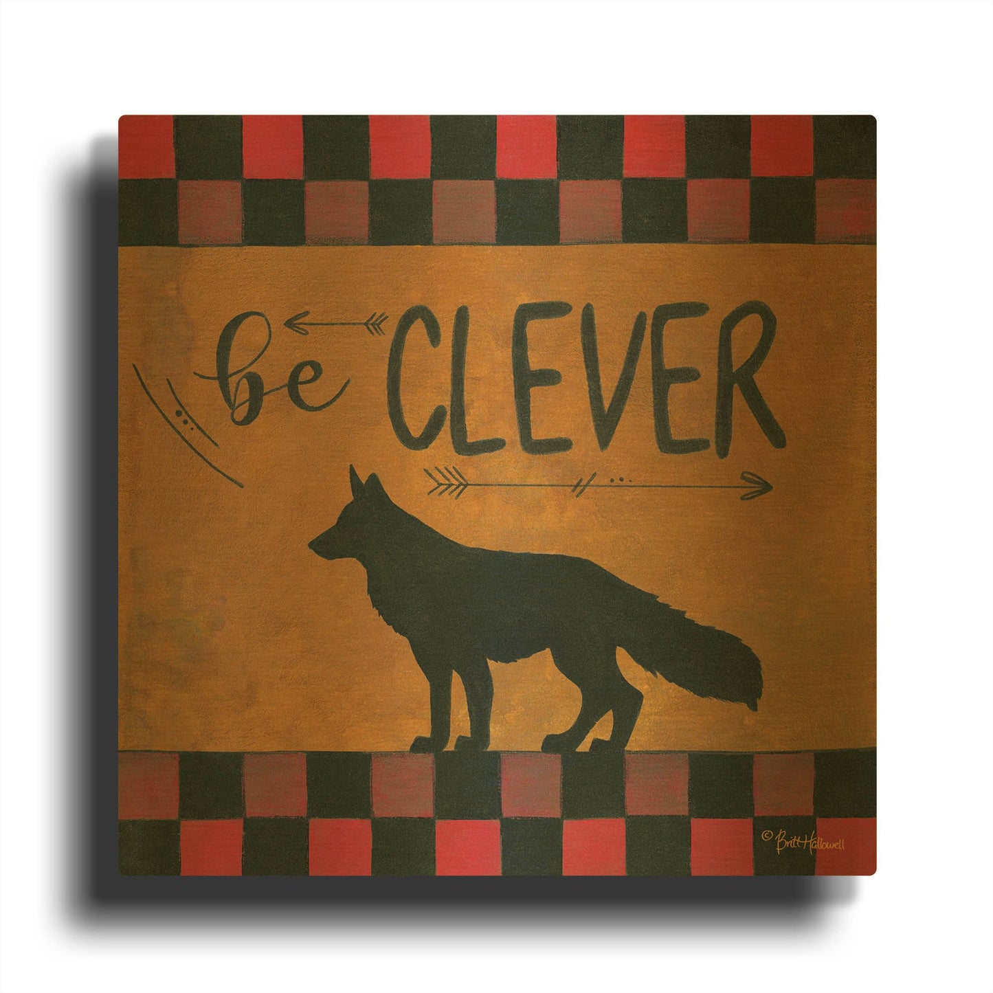 'Be Clever' By Britt Hallowell Gold Metal Wall Art